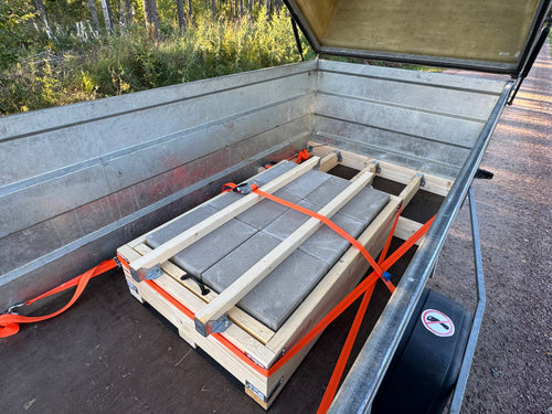 Färdiglastat släp för B96/BE – Levereras direkt till din uppkörning i Västerhaninge!